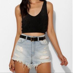 BDG Super High Rise Cheeky Distroyed Shorts
